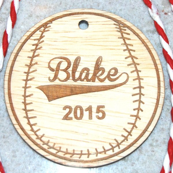 Baseball Ornament, Personalized Ornament, Baseball Gift Tags, Boys Baseball League, Christmas Ornaments, Boys Stocking Stuffer, Custom Name