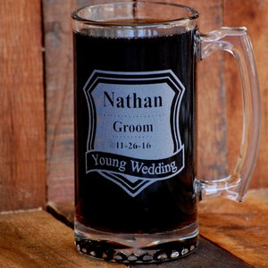 Personalized Beer Mug, Groomsmen Mug, Personalized Mug for Wedding Gift, Engraved Mug, Best Man Gift, Gifts for Men, Mens Gift, Groomsmen image 2