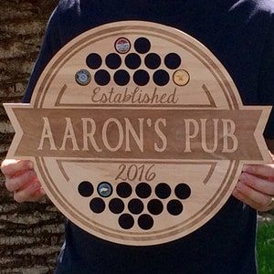 Beer cap holder, groomsmen gift, pub sign, best man gift, bar sign, men&#39;s gift idea, birthday, Christmas, graduation gift, groomsman gift