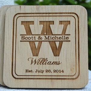 Personalized Coasters, Wedding Favors, Rustic Wedding, Monogrammed Groomsmen Gifts, Country Charm