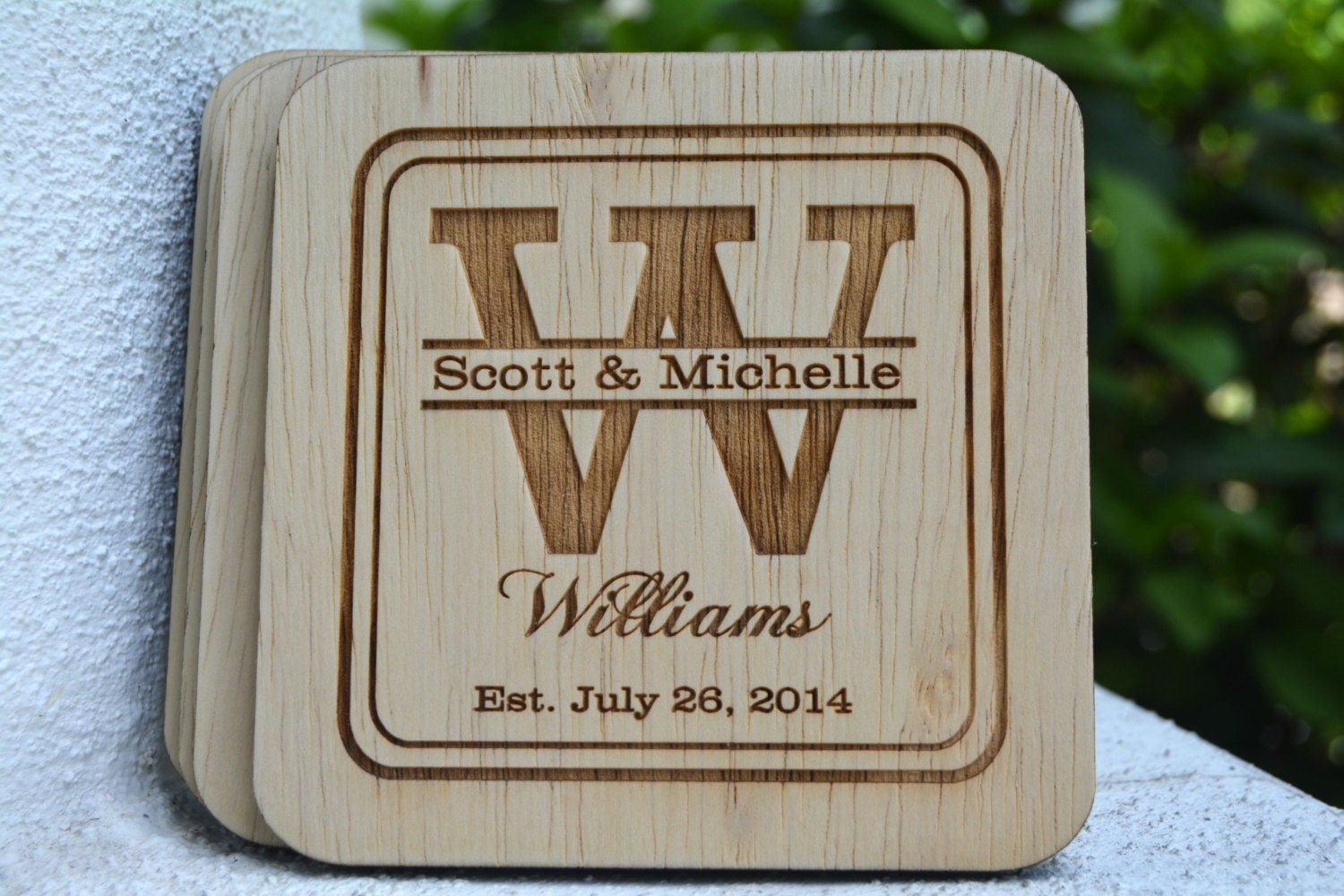 Personalized Wood Coaster - Groovy Groomsmen Gifts