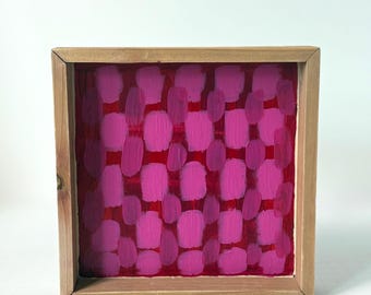 Reimagined Thrifted Abstract Art | Textured Wall Art | Piece 007 | Crimson