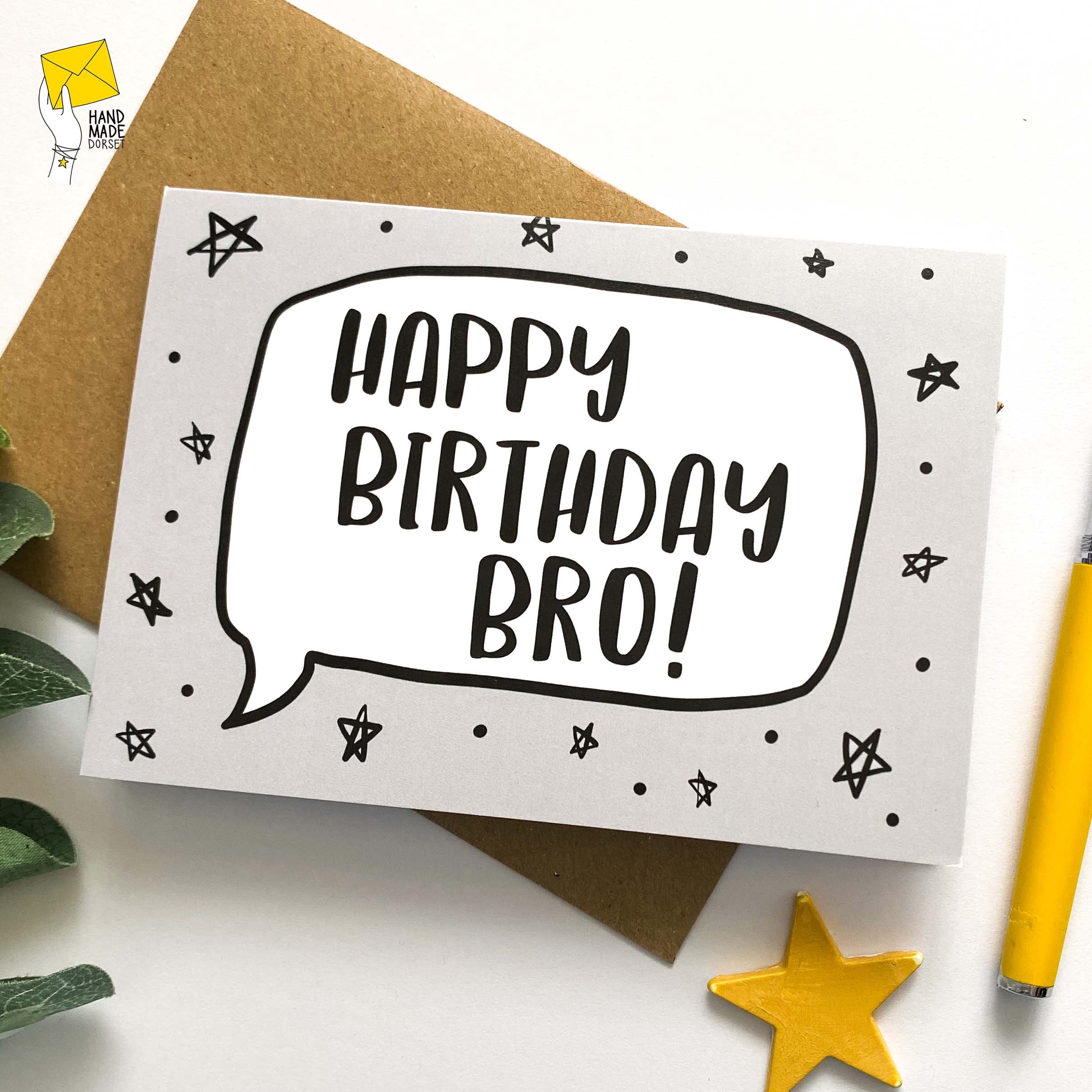 Happy Birthday Bro Images Bro Birthday Cardcard For Brother Birthday Card For Brobro | Etsy Ireland