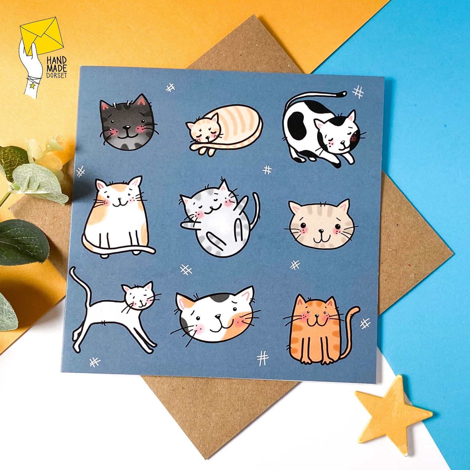 Cat Card Cute Cat Cardscat Birthday Cardpack of Cat - Etsy UK