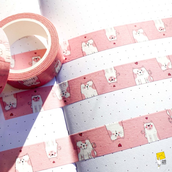 pink cat washi tape