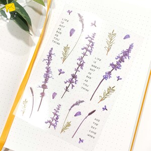 Lilac flower stickers,lavender flowers,lavender stickers,journal flower stickers,miniature flowers,planner flower stickers,floral stickers image 4