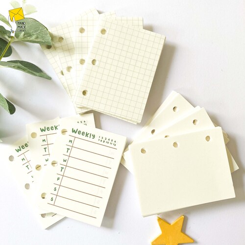 Kawaii Mini Binder Refill Paper 80 Sheets Etsy