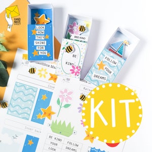 DIY kit,papercrafting kit,diy kit adults,diy kit teens,be kind,matchbox, paper craft kit,card making toppers,letterbox gift uk,craft gift