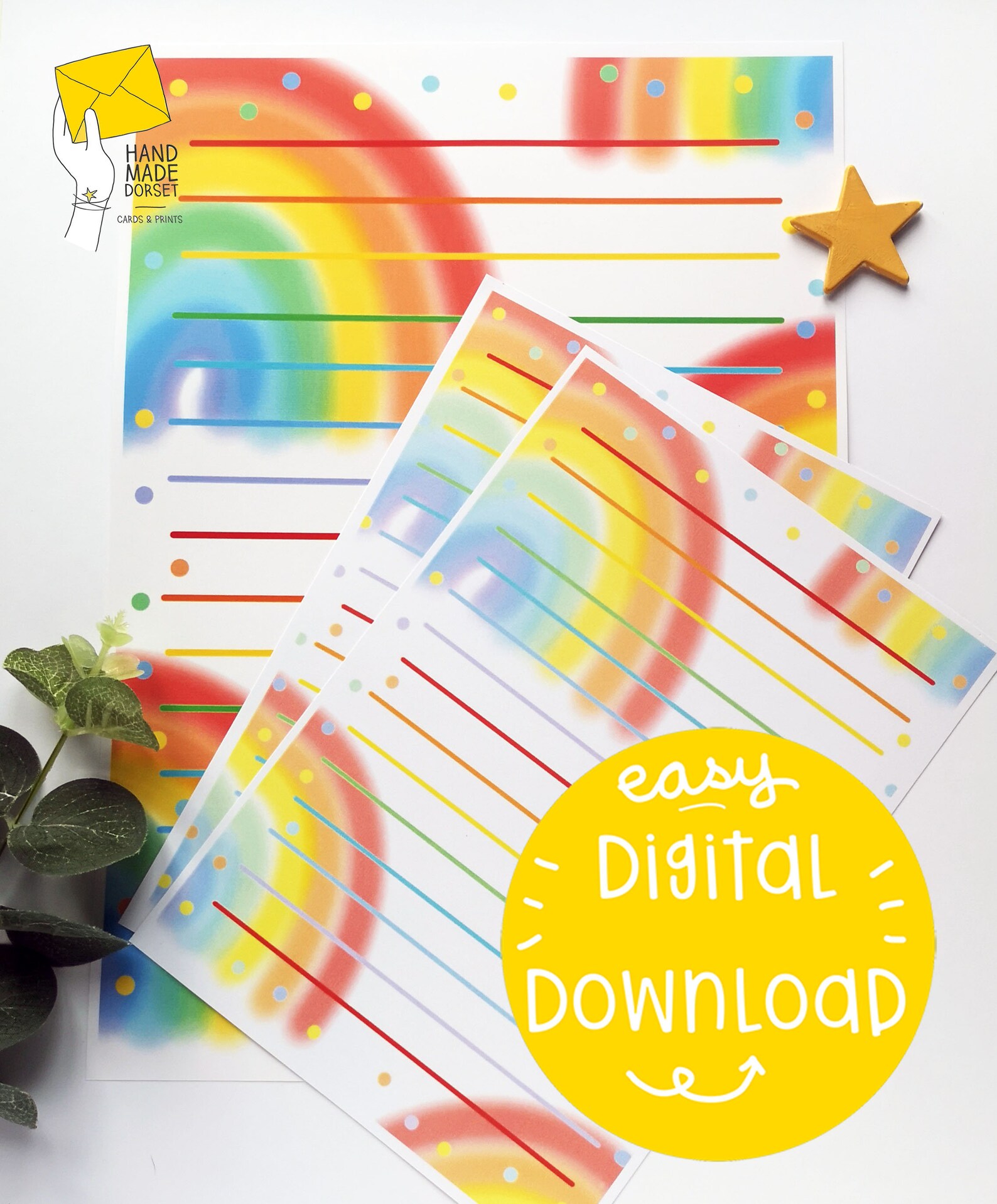 Rainbow Writing Paperrainbow Paper Setrainbow Writing | Etsy
