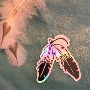 Holographic Double Eagle Feathers Sticker