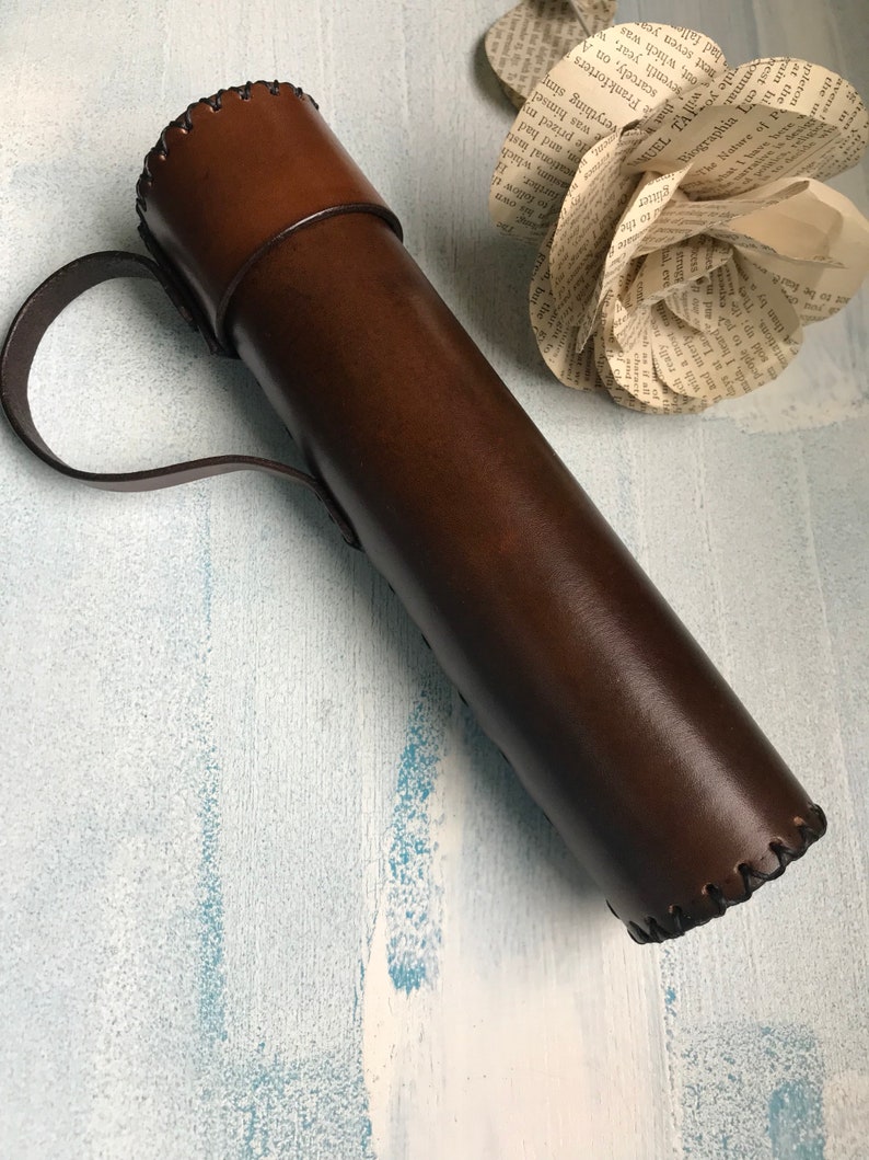 Leather Document Tube or Case scroll tube Etsy