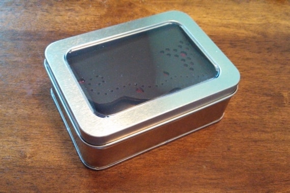 Tin Box With Hinged Window Lid // Metal Box // Gift Wrapping