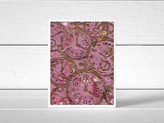 Embossed Clocks Folded Blank Greeting Card