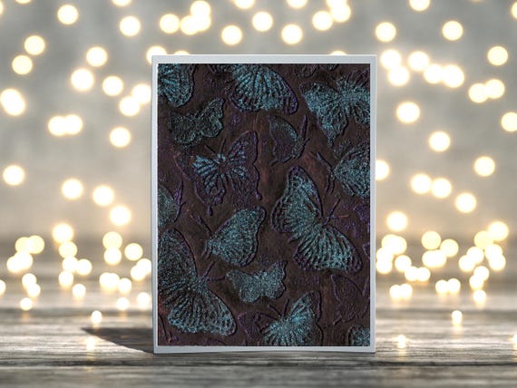 Butterflies Embossed Folded Blank Greeting Card