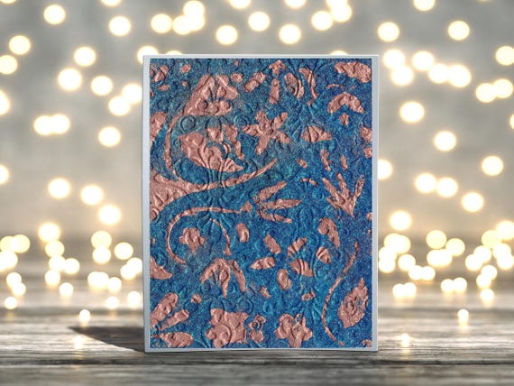 Flower Glittery Blank Card