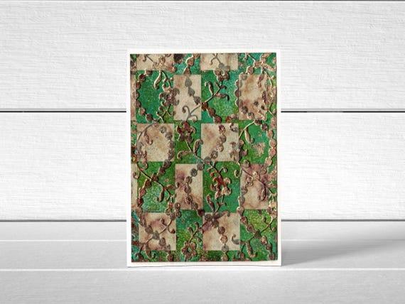 Climbing Plant Embossed Folded Blank Greeting Card, Thank You Card