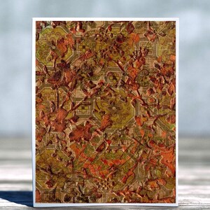 Antike Floral geprägt gefaltet leere Grußkarte, Dankeschön-Karte