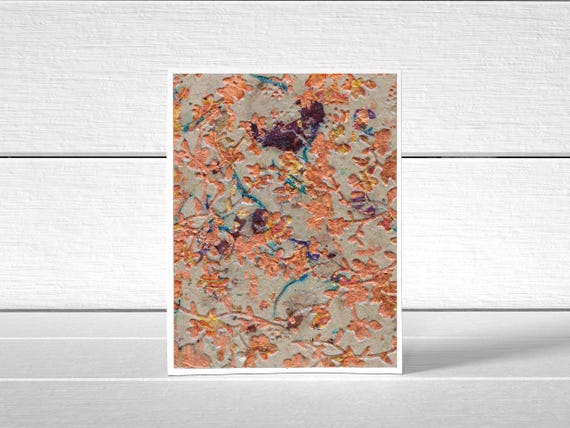 Handmade Paper Copper Leaf Blank Card