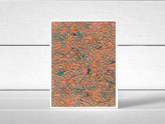 Embossed Folded Blank Greeting Card, Thank You Card