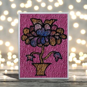 Antique Art Embossed Folded Blank Greeting Card