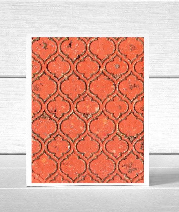 Tiles Embossed Folded Blank Greeting Card, Thank You Card