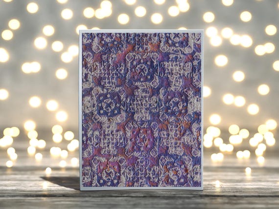 Blocks Embossed Folded Blank Greeting Card, Thank You Card