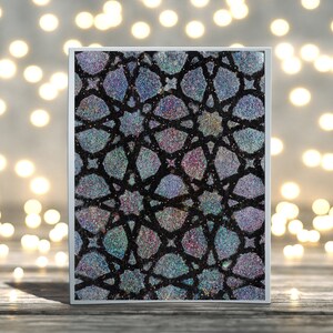 Handgemaakte geometrische glitter blanco kaart
