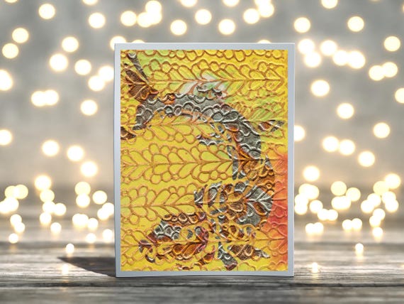 Coy Carp Fish Embossed Folded Blank Greeting Card, Thank You Card