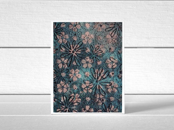 Flower Glittery Blank Card