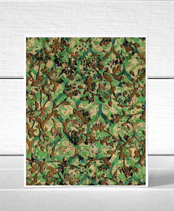 Vintage Wallpaper Embossed Folded Blank Greeting Card