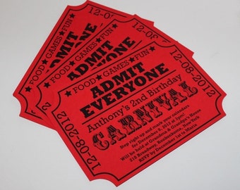Carnival Birthday Ticket Invitation