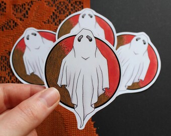 Cute Orange Ghostie Sticker | Drawtober 2020 | 6x8 cm