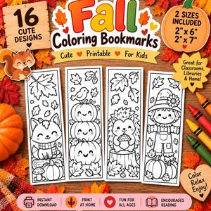 Può includere: Quattro segnalibri rettangolari in carta con disegni a linee bianche e nere raffiguranti una volpe, zucche impilate, un riccio e uno spaventapasseri. Il testo include 16 CUTE DESIGNS, 2 SIZES INCLUDED 5,08 cm x 15,24 cm 5,08 cm x 17,78 cm.