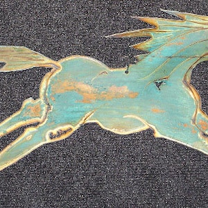 Koperen wandhanger springpaard v.I