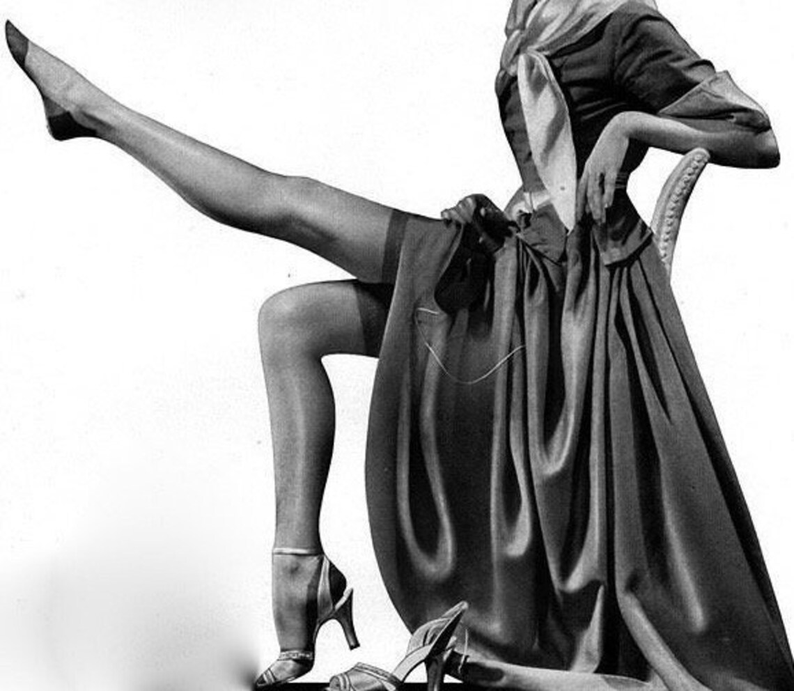 Cuban Heel sheer Seamed Stockings. Garter Belt stockings with Etsy