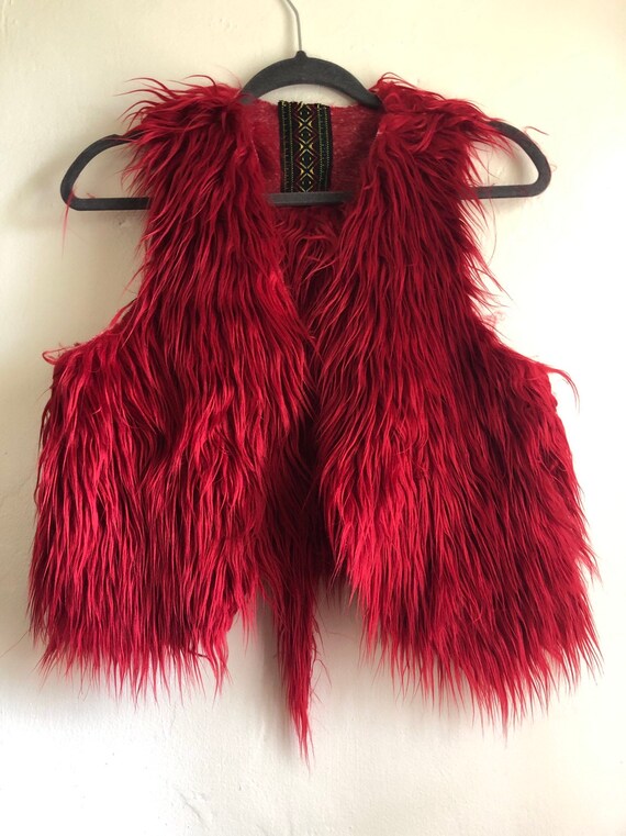 red fur vest