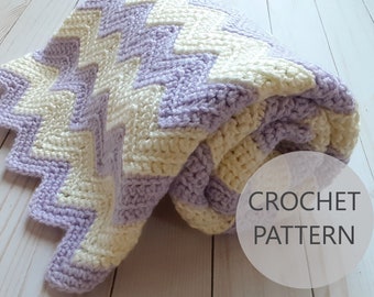Crochet Baby Blanket Pattern Pdf - Chevron