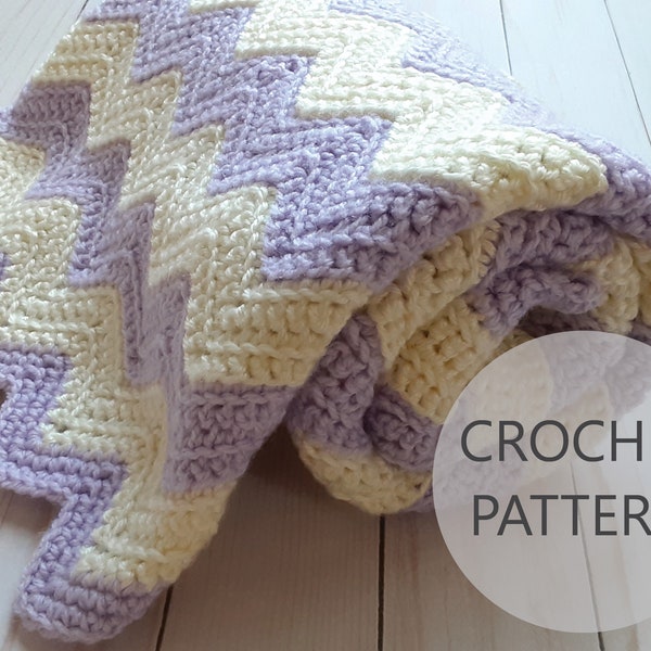 Crochet Baby Blanket Pattern Pdf - Chevron