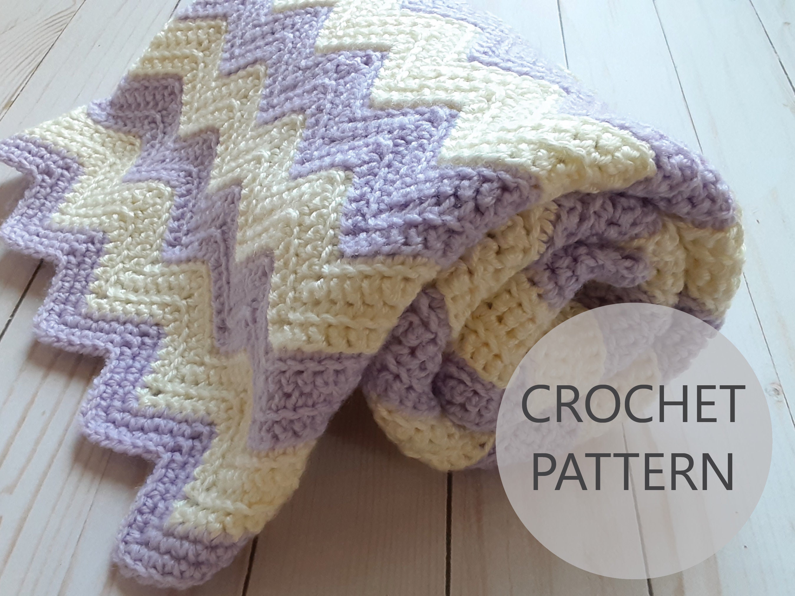 Crochet Baby Blanket Pattern Pdf - Chevron - Etsy