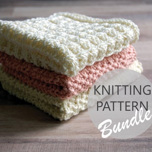 Knit Dishcloth / Washcloth Pattern Bundle | Perfect Project for Beginner Knitters
