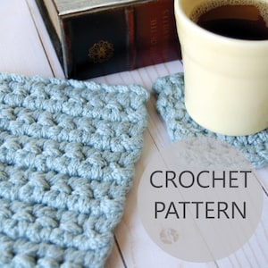 CROCHET PATTERN Chunky Cottage Potholder & Coaster Crochet Pattern Set / Beginner Friendly / Trivet / Hot Pad Farmhouse Decor, Classic Style