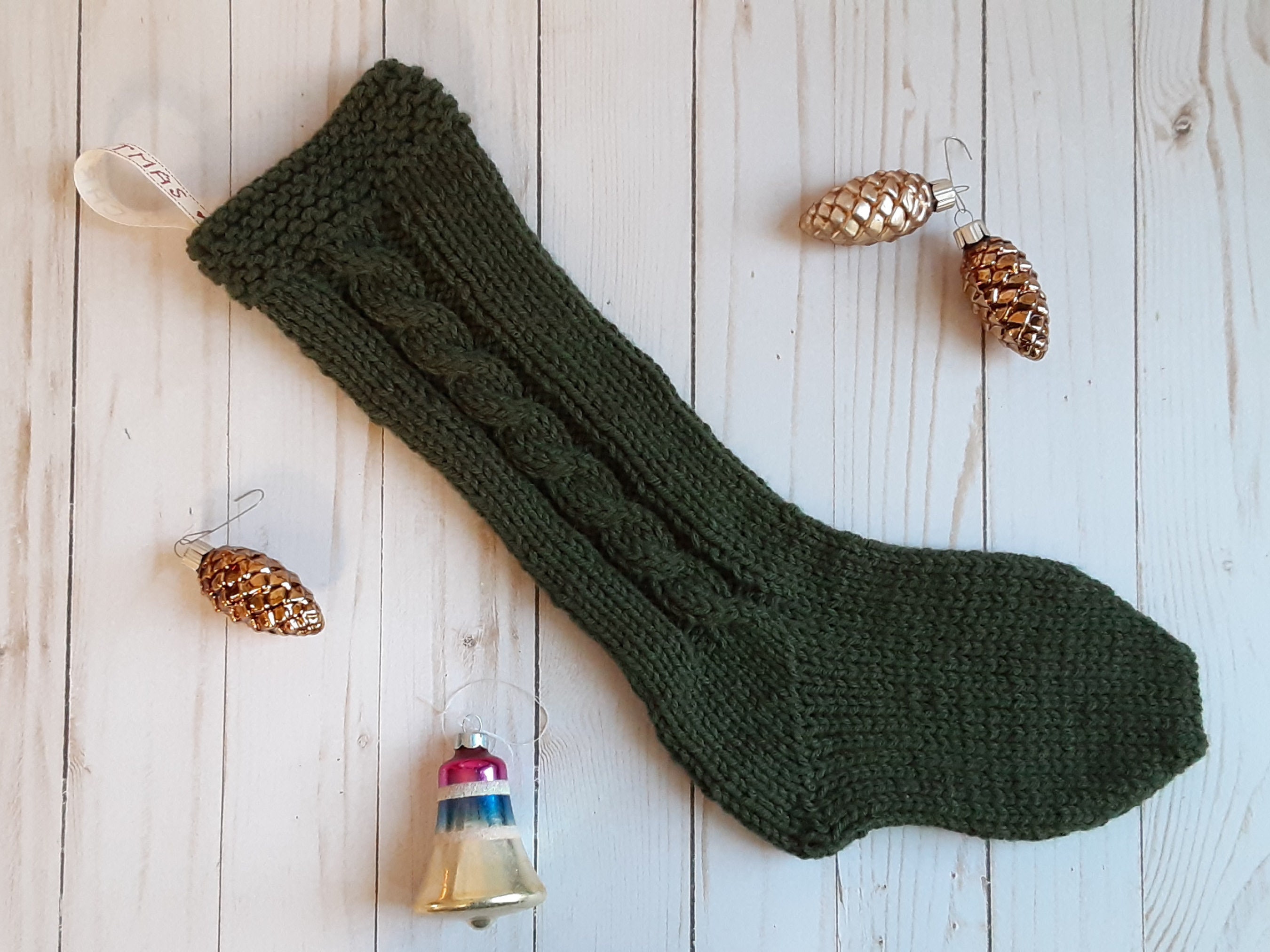 Traditional & Vintage Cable Knit Christmas Stocking Pattern - Etsy