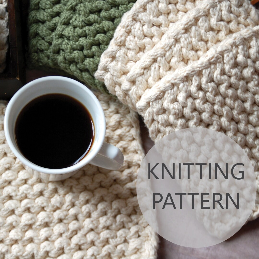 Modern Homemaker Chunky Knit Coaster & Knit Potholder Pattern - Etsy