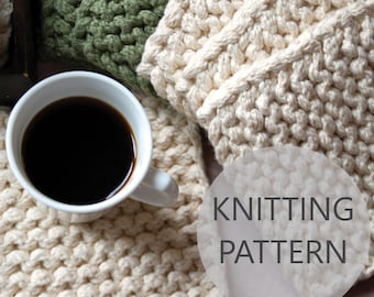 Modern Homemaker Chunky Knit Coaster & Knit Potholder Pattern