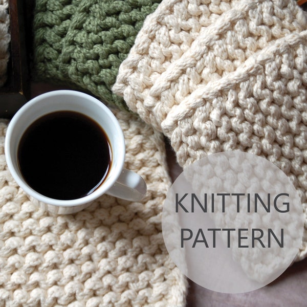 Modern Homemaker Chunky Knit Coaster & Knit Potholder Pattern