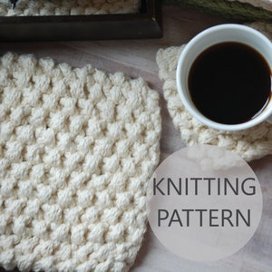 Modern Farmhouse Chunky Knit Coaster & Knit Potholder Pattern
