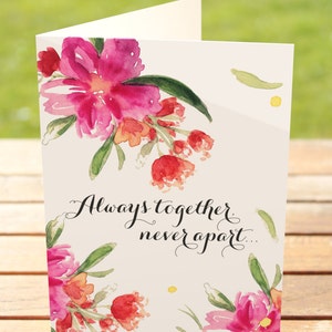 1 un Art Original manquant vous carte de voeux Design Floral
