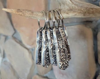 Upcycled Sterling Silverware Butter Knife Handle Keychains – Antique Silverware Key Rings – Multiple Patterns Available