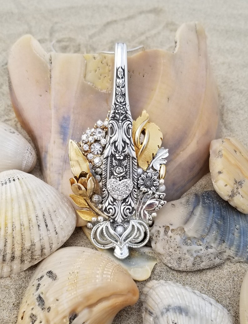 Spoon Necklace Sterling Collage Spoon Pendant Spoon Jewelry Etsy