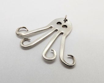 Forktopus Silver Plate Pendant, Handmade Octopus Necklace, Upcycled Fork Jewelry, Ocean Lover Gift, Whimsical Sea Creature Pendant